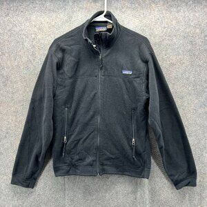 Patagonia Jacket Mens Small Black Full Zip Fleece Bomber Synchilla Coat Capilene